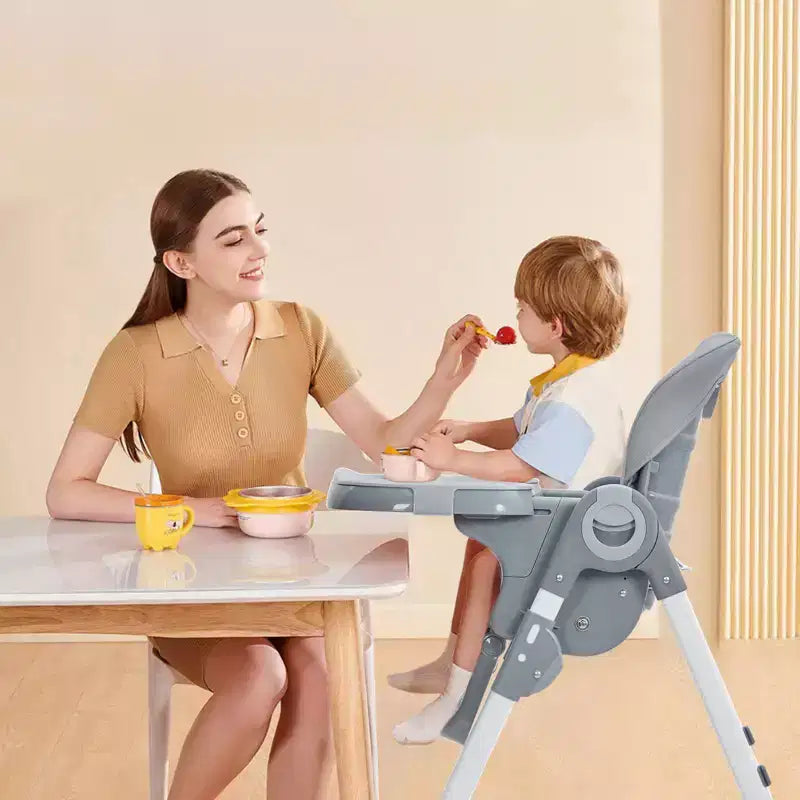 Chaise haute bébé, Chaise haute pliable pour nourrissons avec plateau amovible, Hauteur et inclinaison réglables, Chaise haute pour bébés et tout-petits