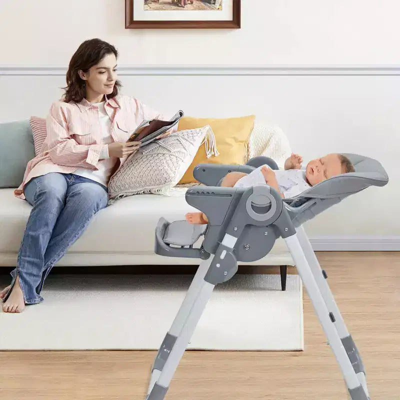 Chaise Haute Bébé, Chaise Haute Multifonctionnelle pour Bébé avec Hauteur et Inclinaison Réglables