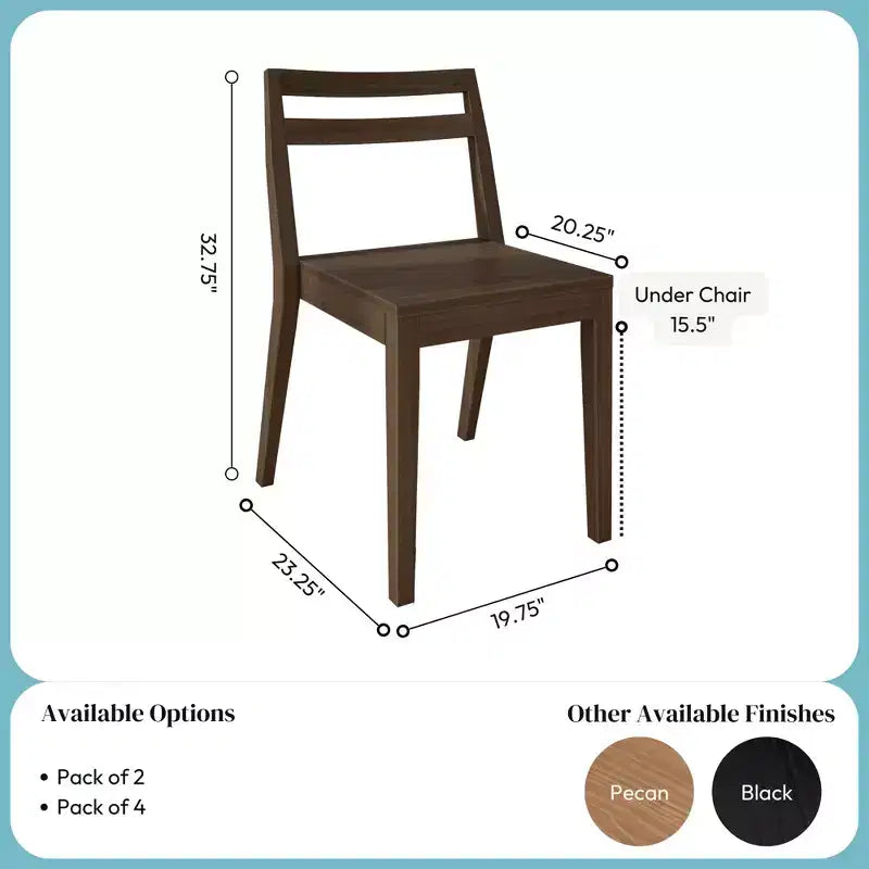 Chaises de salle à manger (lot de 2), chaises de cuisine modernes en bois massif