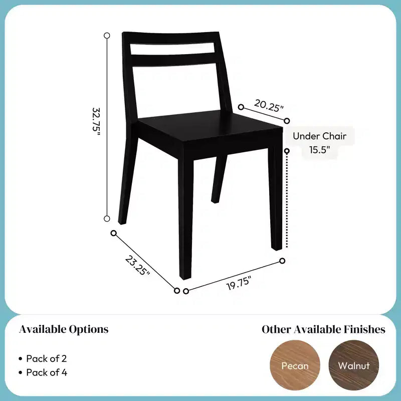 Chaises de salle à manger (lot de 2), chaises de cuisine modernes en bois massif