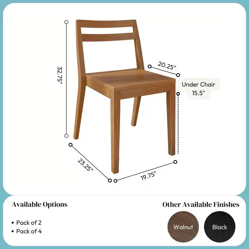Chaises de salle à manger (lot de 2), chaises de cuisine modernes en bois massif