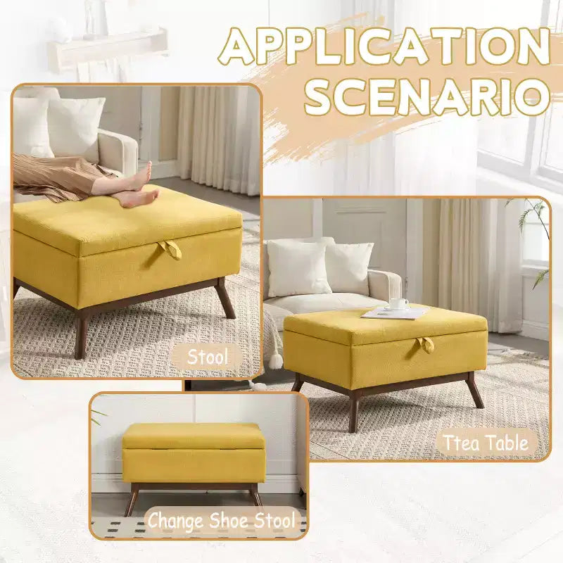 Banc ottoman de rangement carré rembourré Zeus & Ruta de style moderne du milieu du siècle pour entrée, salon ou espace familial