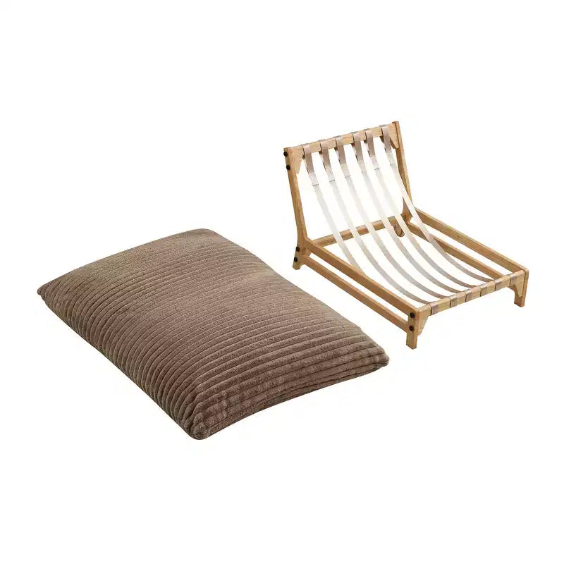 Fauteuil d'appoint Robert Modern 43.3 en bois et velours côtelé