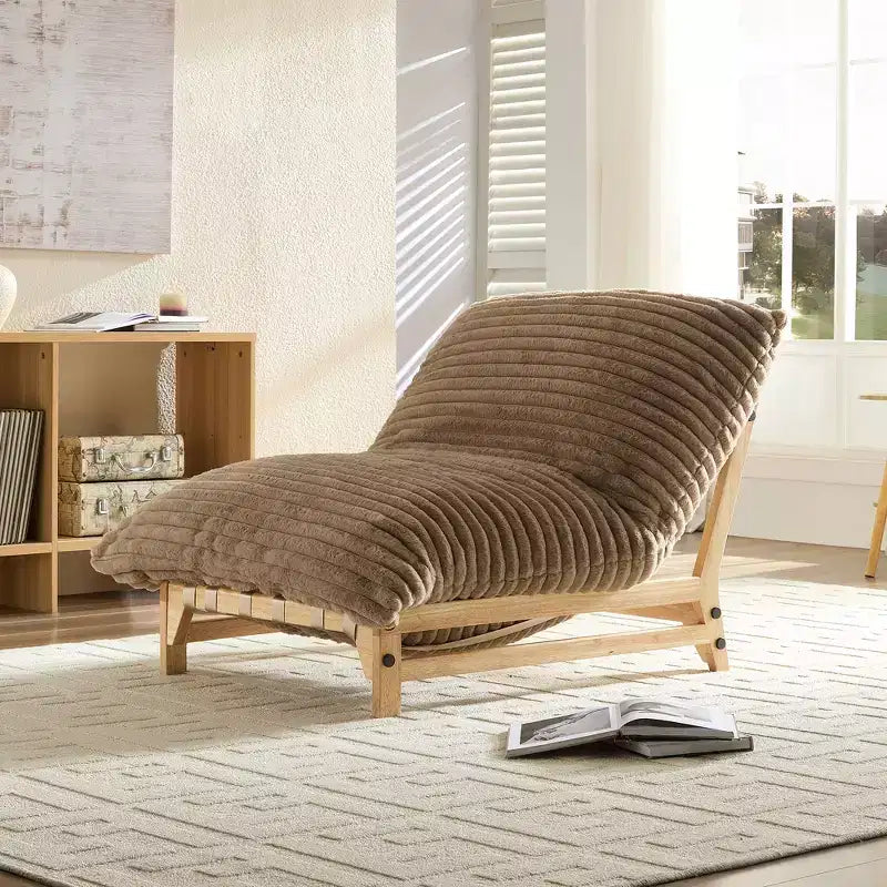 Fauteuil d'appoint Robert Modern 43.3 en bois et velours côtelé