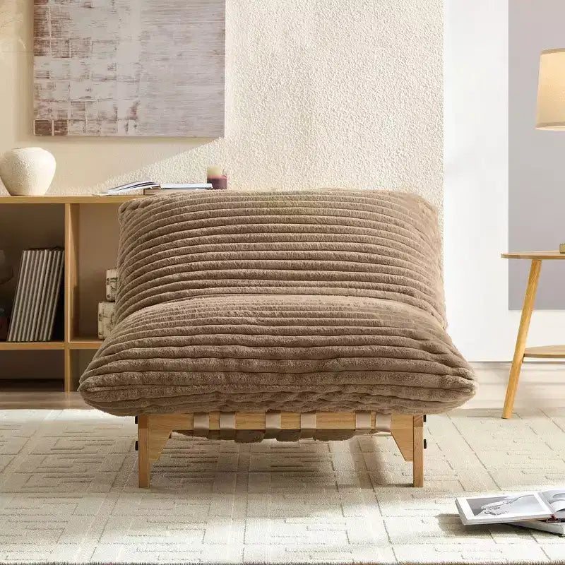 Fauteuil d'appoint Robert Modern 43.3 en bois et velours côtelé
