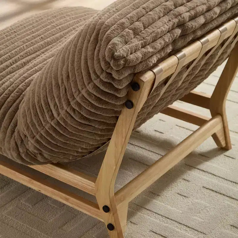 Fauteuil d'appoint Robert Modern 43.3 en bois et velours côtelé