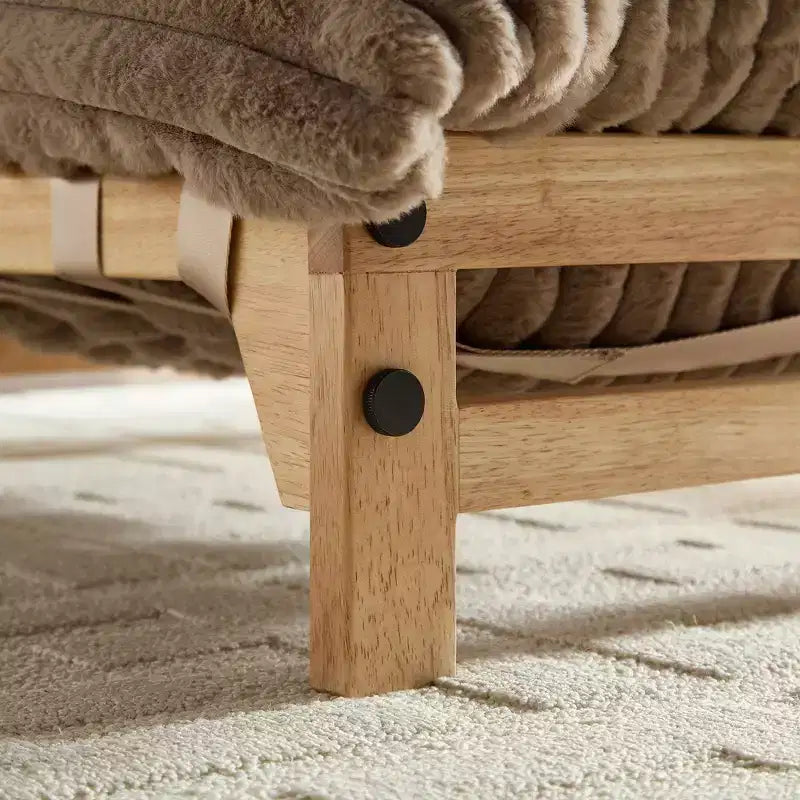 Fauteuil d'appoint Robert Modern 43.3 en bois et velours côtelé