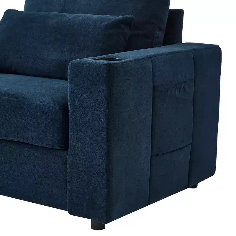 Fauteuil inclinable moderne en chenille avec pouf de rangement mobile