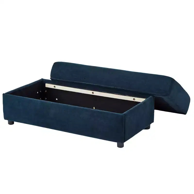 Fauteuil inclinable moderne en chenille avec pouf de rangement mobile