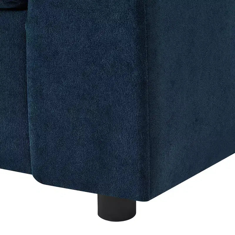 Fauteuil inclinable moderne en chenille avec pouf de rangement mobile