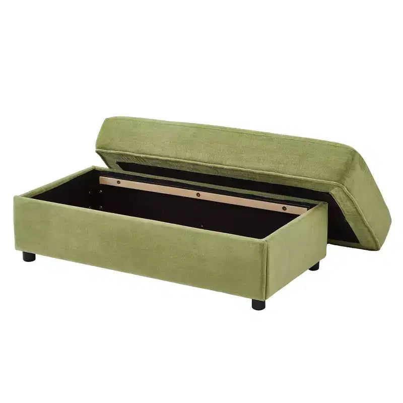 Fauteuil inclinable moderne en chenille avec pouf de rangement mobile