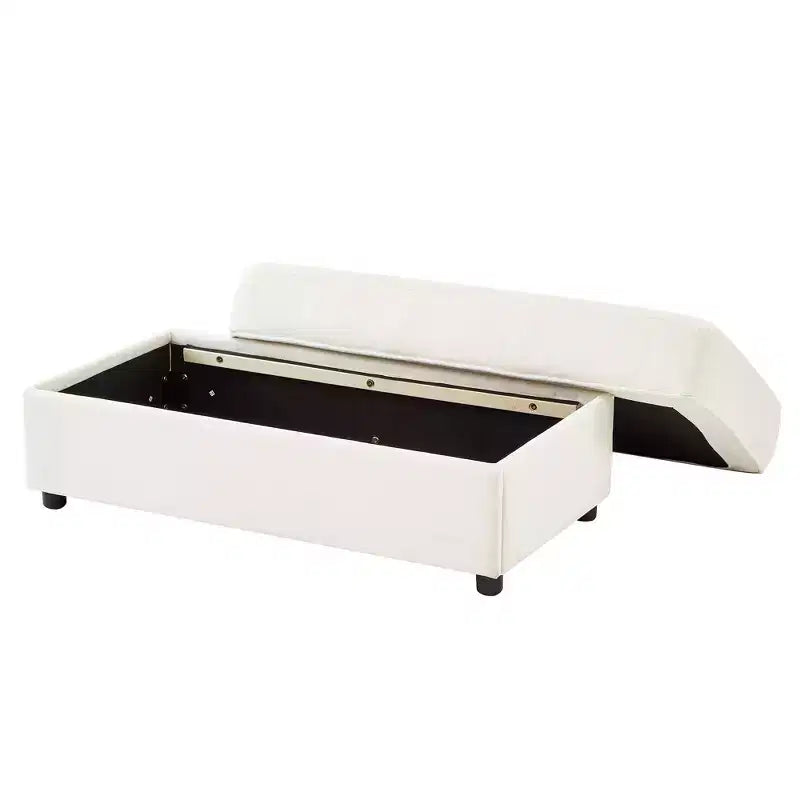 Fauteuil inclinable moderne en chenille avec pouf de rangement mobile
