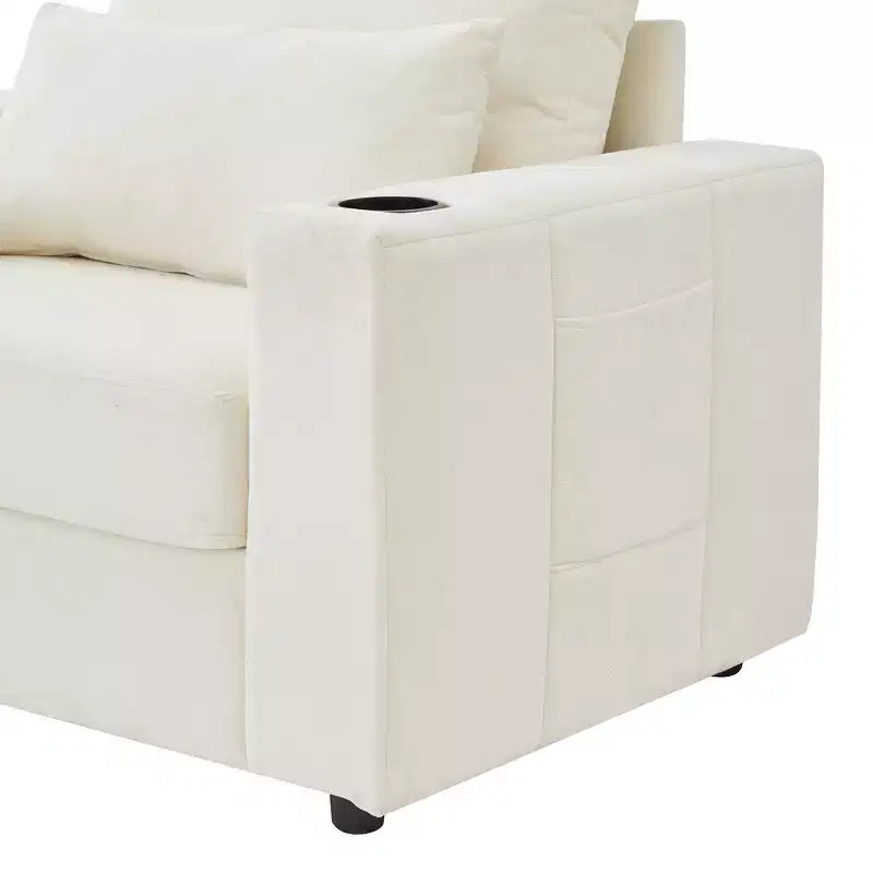 Fauteuil inclinable moderne en chenille avec pouf de rangement mobile