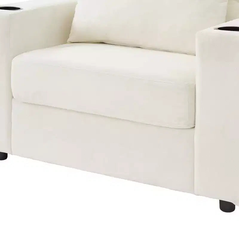 Fauteuil inclinable moderne en chenille avec pouf de rangement mobile