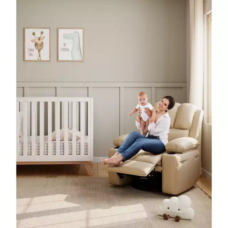 Grand fauteuil inclinable manuel en cuir avec accoudoirs confortables, porte-gobelets intégrés, largeur d'assise de 54 cm, pour la détente et le divertissement dans le salon