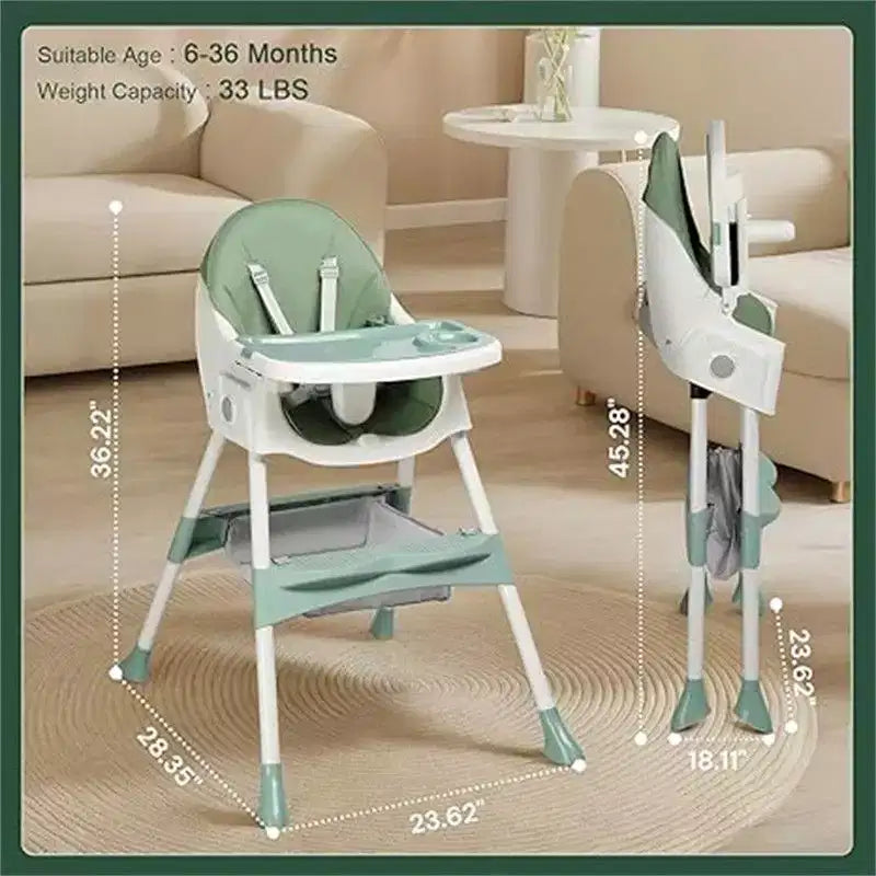 Chaise haute et transat portable 6 en 1 Karl Home pour bébé - gris