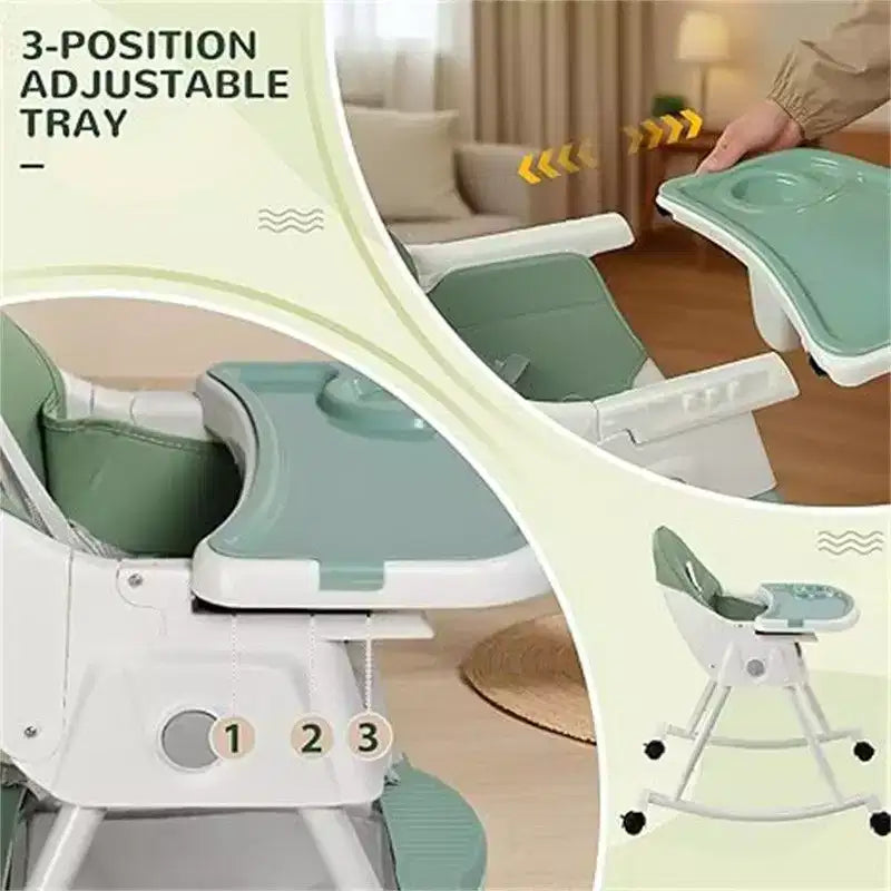 Chaise haute et transat portable 6 en 1 Karl Home pour bébé - gris