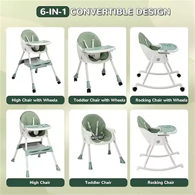 Chaise haute et transat portable 6 en 1 Karl Home pour bébé - gris
