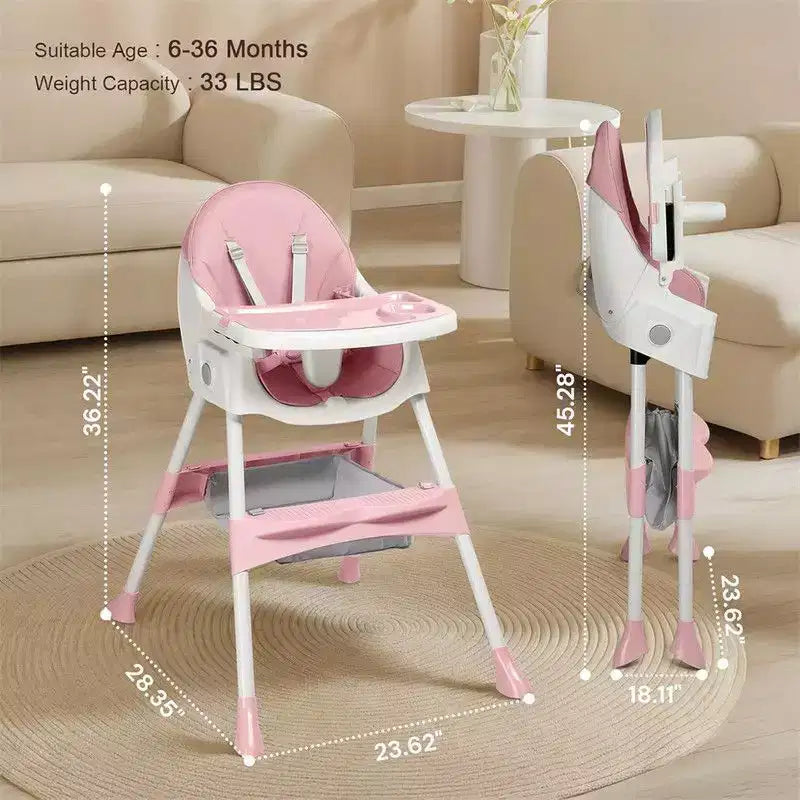 Chaise haute et transat portable 6 en 1 Karl Home pour bébé - gris