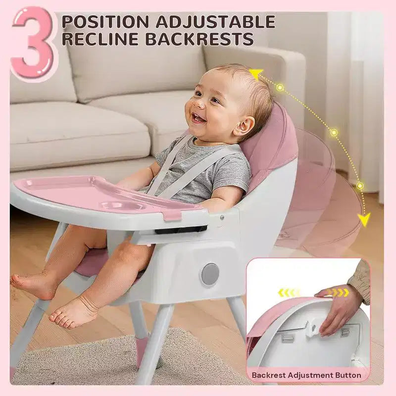 Chaise haute et transat portable 6 en 1 Karl Home pour bébé - gris