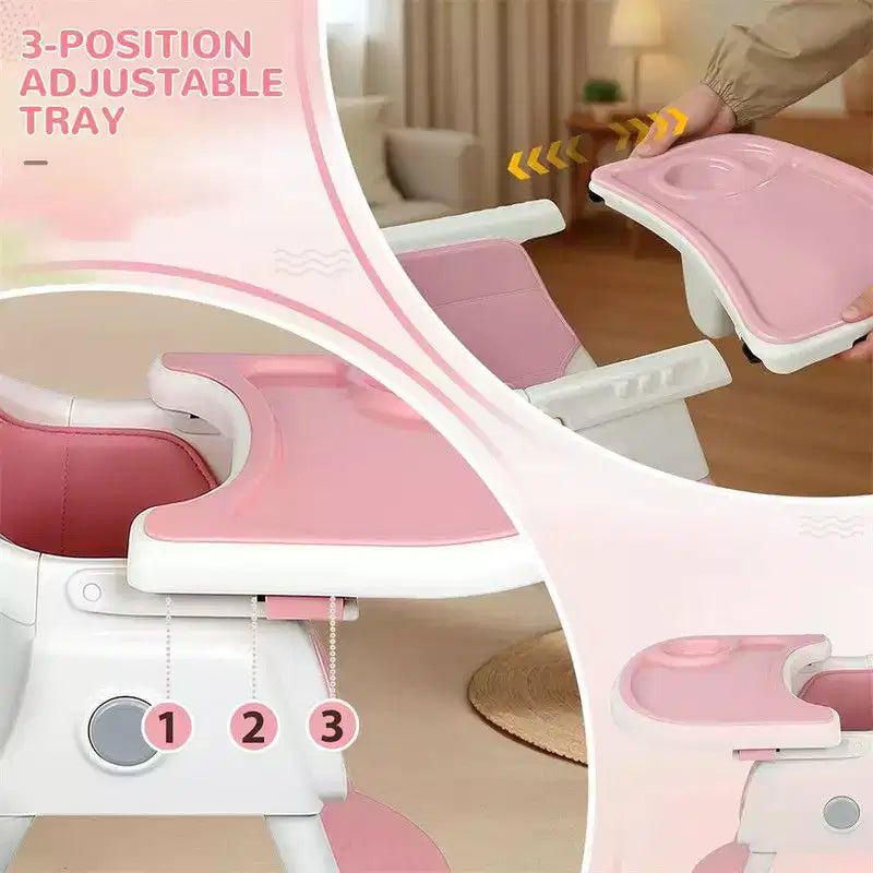 Chaise haute et transat portable 6 en 1 Karl Home pour bébé - gris
