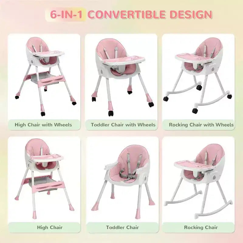 Chaise haute et transat portable 6 en 1 Karl Home pour bébé - gris