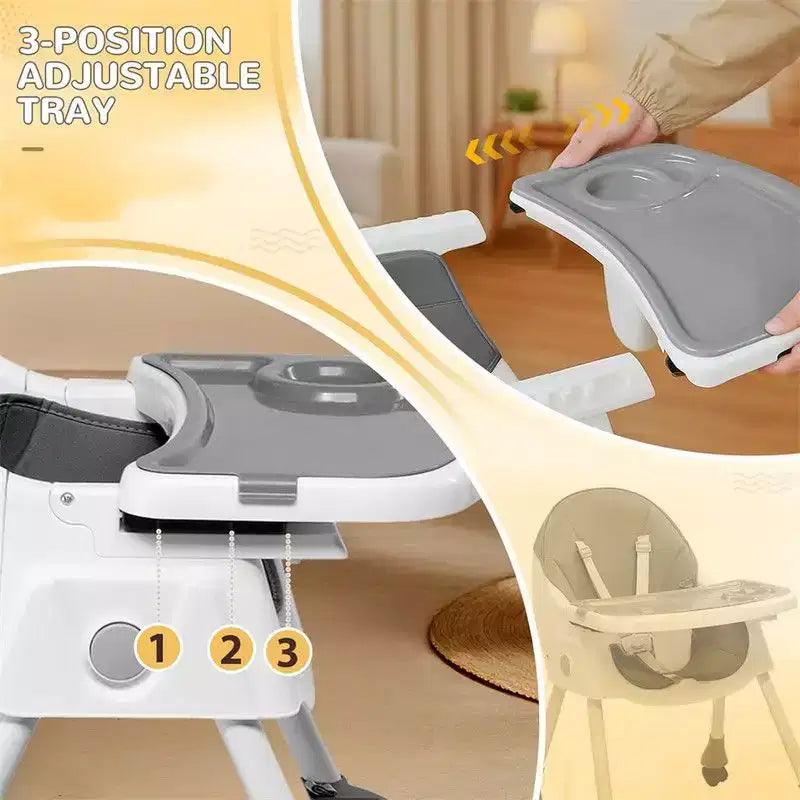 Chaise haute et transat portable 6 en 1 Karl Home pour bébé - gris