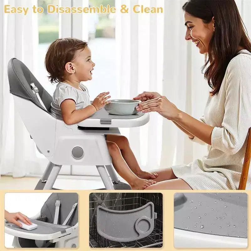 Chaise haute et transat portable 6 en 1 Karl Home pour bébé - gris