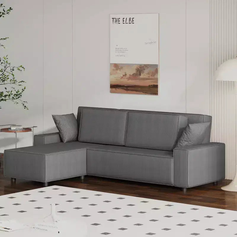 Canapé d'angle surdimensionné de 96 po avec méridienne, canapé modulable minimaliste et moderne à assise profonde pour salon