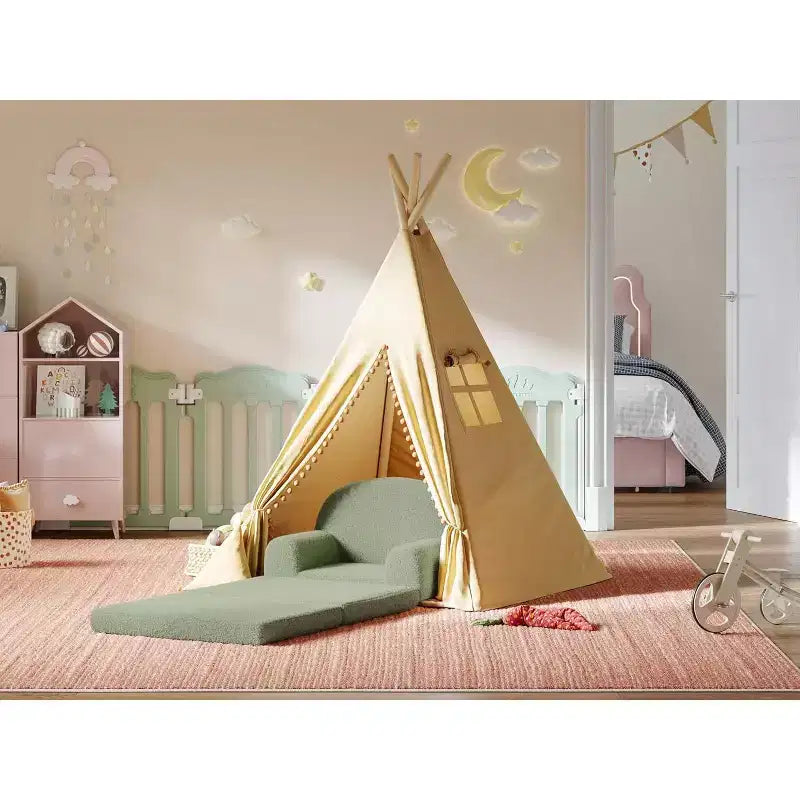 Canapé 2-en-1, canapé pliable pour enfant, fauteuil en mousse