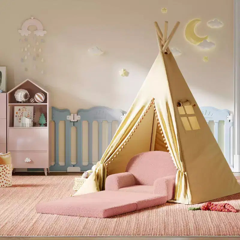 Canapé 2-en-1, canapé pliable pour enfant, fauteuil en mousse