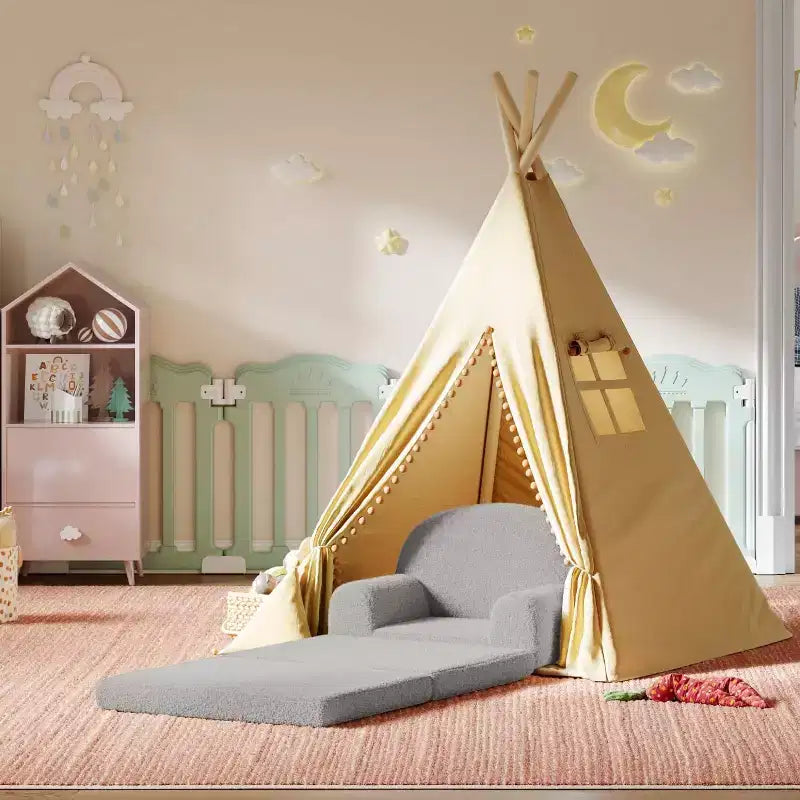 Canapé 2-en-1, canapé pliable pour enfant, fauteuil en mousse