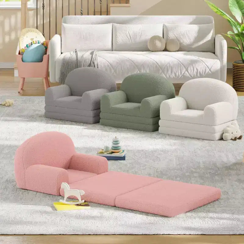 Canapé 2-en-1, canapé pliable pour enfant, fauteuil en mousse