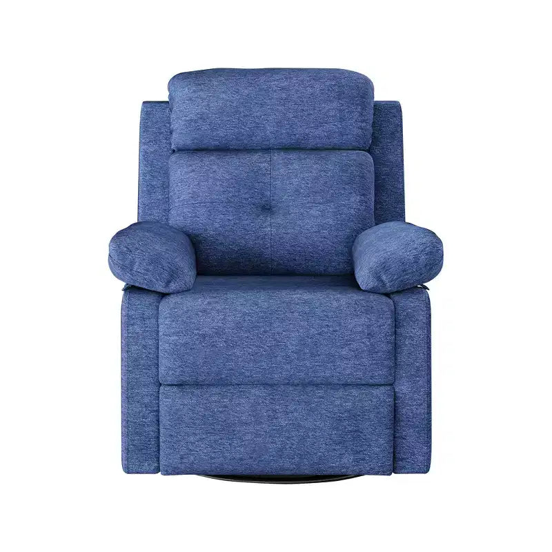 Fauteuil inclinable berçant pivotant bleu de petite taille, design compact pour femmes, convient pour chambre et salon