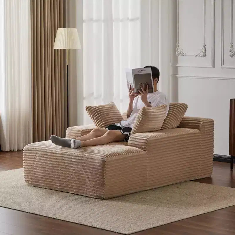 Canapé-lit moderne surdimensionné avec accoudoirs et oreillers décoratifs, futon rembourré et profond pour salon