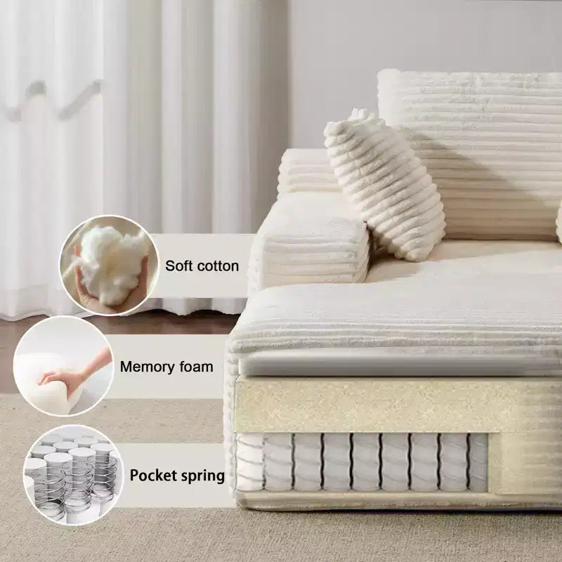 Canapé-lit moderne surdimensionné avec accoudoirs et oreillers décoratifs, futon rembourré et profond pour salon