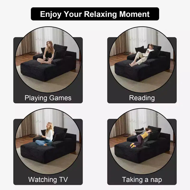 Canapé-lit moderne surdimensionné avec accoudoirs et oreillers décoratifs, futon rembourré et profond pour salon