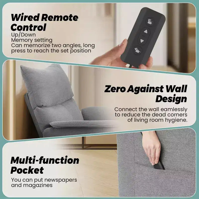 Fauteuil inclinable électrique avec massage et chauffage, fauteuil inclinable individuel réglable, fauteuil de cinéma maison pour salon/bureau