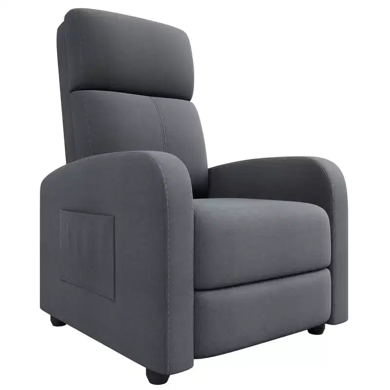 Fauteuil relax pour adultes, fauteuil inclinable paresseux ergonomique réglable, canapé simple amélioré avec poche latérale, dossier haut, accoudoirs larges et assise rembourrée