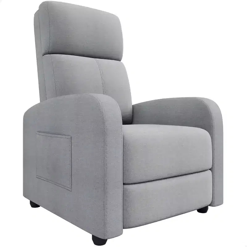 Fauteuil relax pour adultes, fauteuil inclinable paresseux ergonomique réglable, canapé simple amélioré avec poche latérale, dossier haut, accoudoirs larges et assise rembourrée