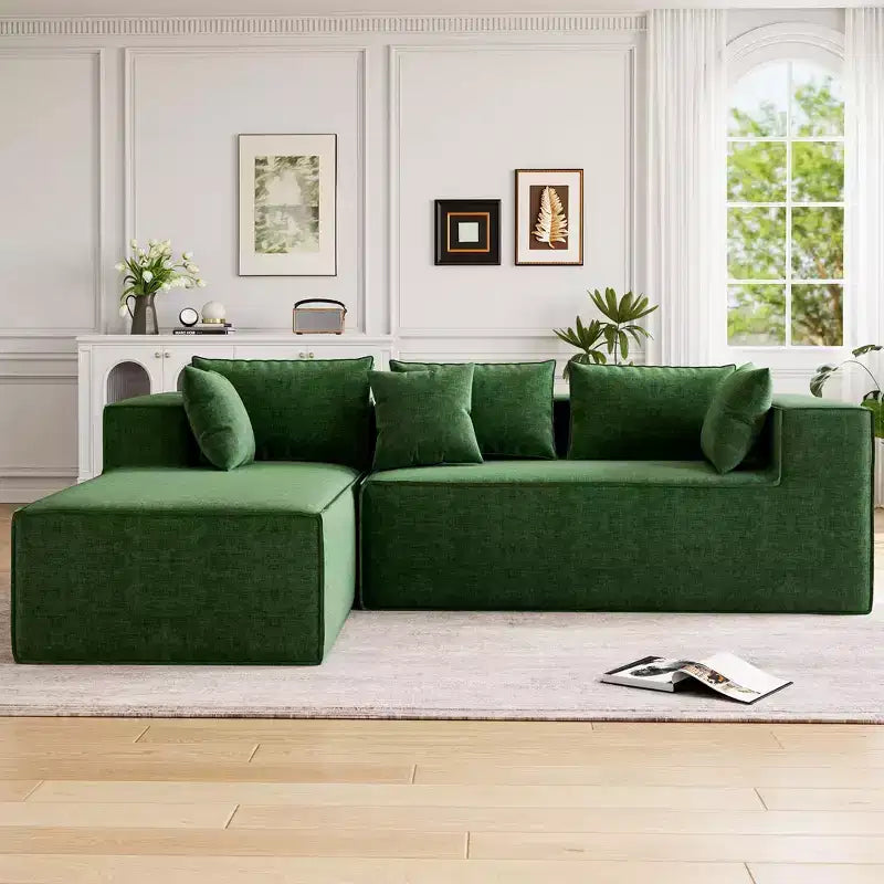 Canapés modulaires pour salon, canapé sectionnel Cloud avec assise profonde, canapé en L modulaire de 106,7 po avec chaise longue, canapés rembourrés