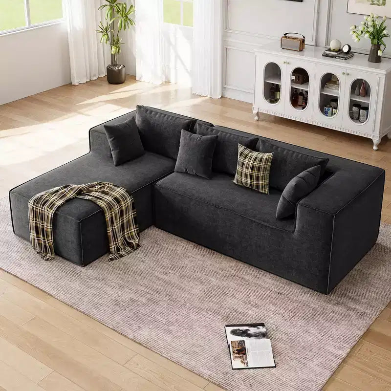 Canapés modulaires pour salon, canapé sectionnel Cloud avec assise profonde, canapé en L modulaire de 106,7 po avec chaise longue, canapés rembourrés