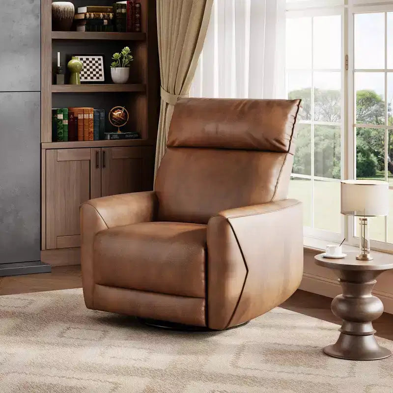 Fauteuil inclinable électrique, fauteuil pivotant et berçant pour adultes, fauteuil de relaxation en tissu rembourré avec ports USB pour chambre d de bébé
