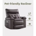 Living Room Manual Massage Chair, 360-Degree Rotating Massage Chair with Remote Control, PU Leather Leisure Chair with Side Pockets