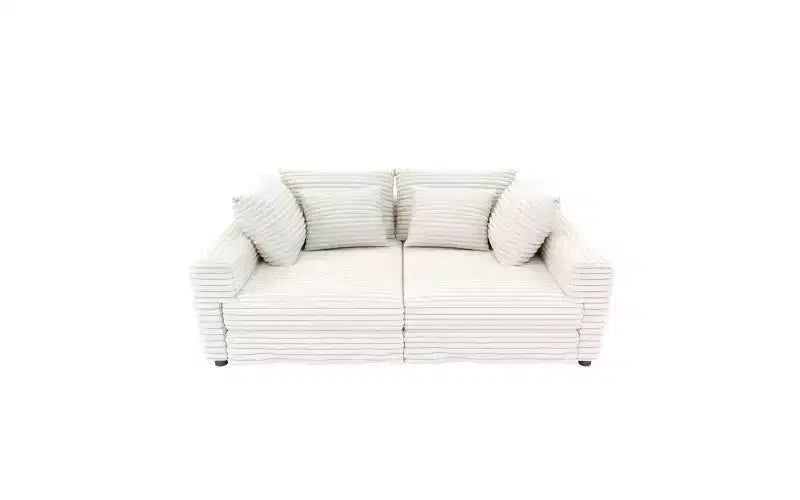 102.4 Canapé 4 places en velours côtelé moelleux, avec oreillers doux, méridienne convertible à assise profonde pour salon, chambre, appartement, bureau