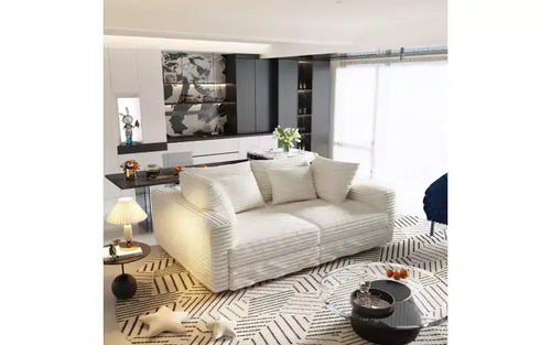 102.4 Canapé 4 places en velours côtelé moelleux, avec oreillers doux, méridienne convertible à assise profonde pour salon, chambre, appartement, bureau