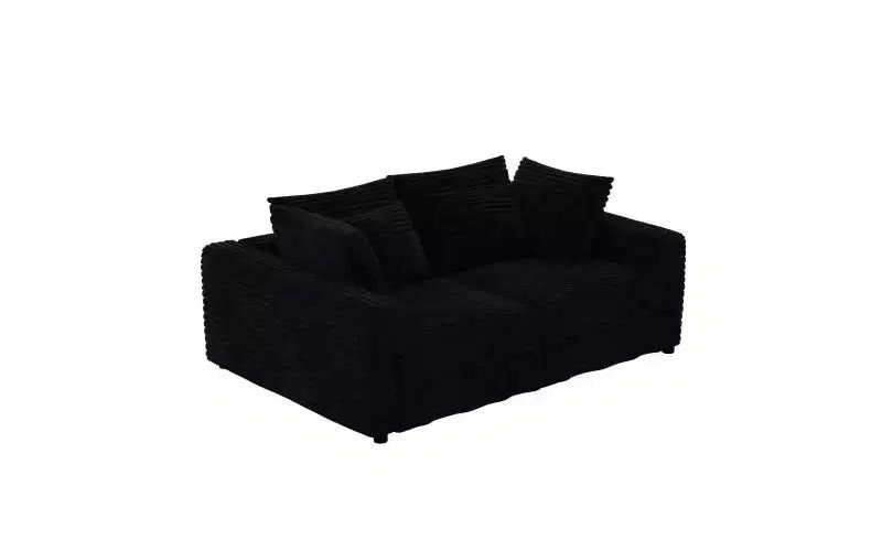 102.4 Canapé 4 places en velours côtelé moelleux, avec oreillers doux, méridienne convertible à assise profonde pour salon, chambre, appartement, bureau