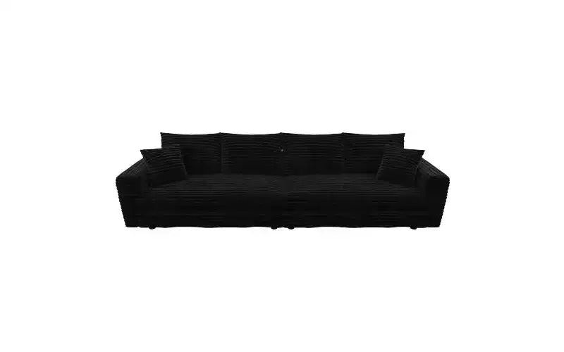 102.4 Canapé 4 places en velours côtelé moelleux, avec oreillers doux, méridienne convertible à assise profonde pour salon, chambre, appartement, bureau