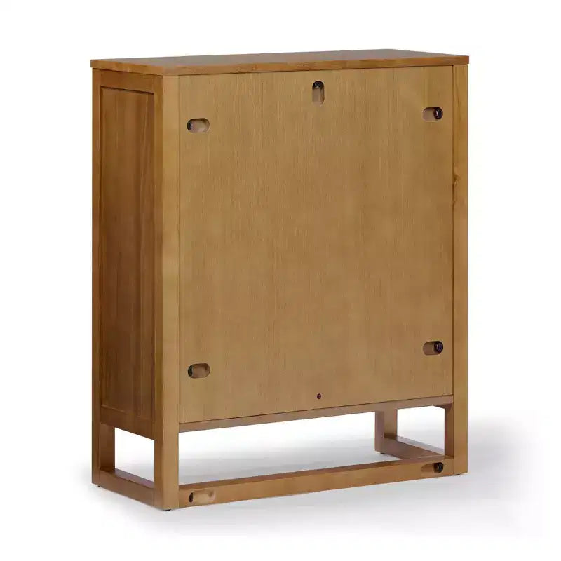 Meuble d'appoint moderne boho Hatteras avec accents en bois massif et rotin naturel - Teamson Home