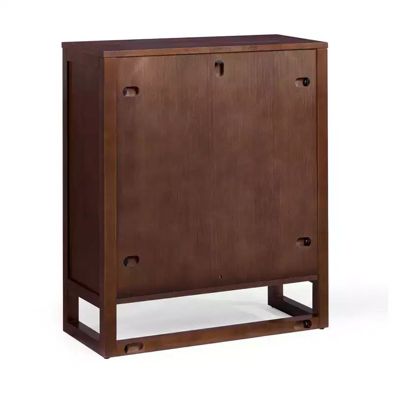 Meuble d'appoint moderne boho Hatteras avec accents en bois massif et rotin naturel - Teamson Home